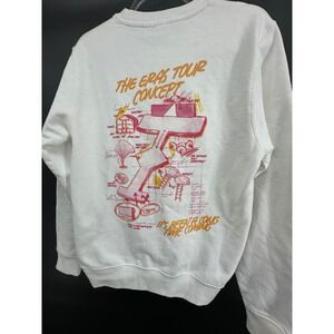 Taylor Swift Eras Tour Concept Crewneck Sweatshirt White Sz Small